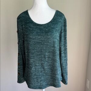 All in Love women’s green knit top